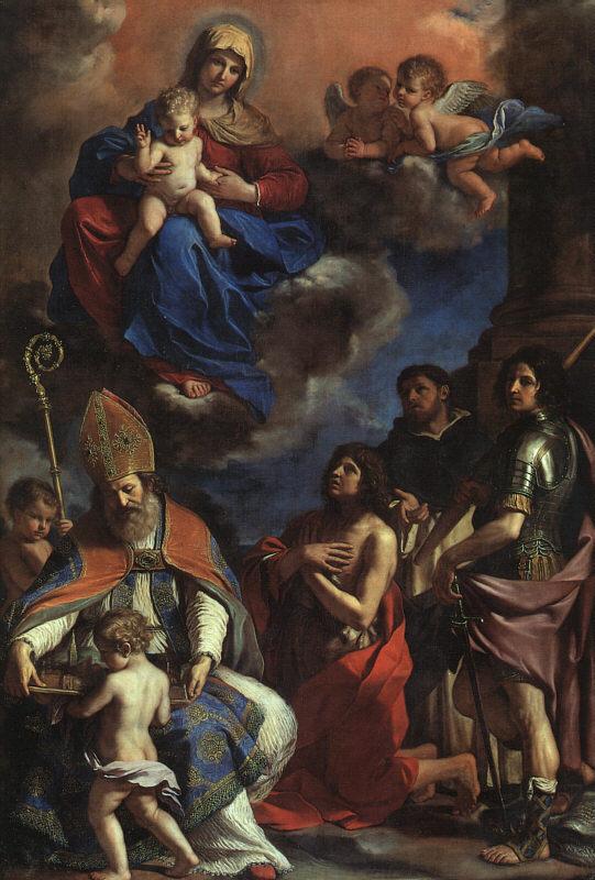  Giovanni Francesco  Guercino Virgin and Child with the Patron Saints of Modena oil painting image